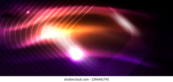 Glowing shiny neon squares abstract background, techno modern template, vector