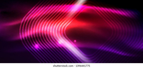Glowing shiny neon squares abstract background, techno modern template, vector