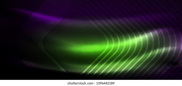 Glowing shiny neon squares abstract background, techno modern template, vector