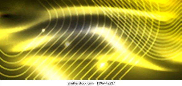 Glowing shiny neon squares abstract background, techno modern template, vector