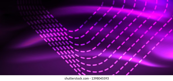 Glowing shiny neon squares abstract background, techno modern template, vector