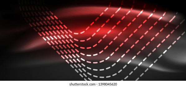 Glowing shiny neon squares abstract background, techno modern template, vector
