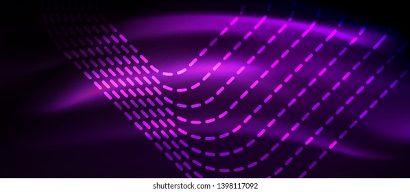 Glowing shiny neon squares abstract background, techno modern template, vector