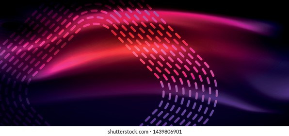 Resplandor brillante de fondo abstracto de neón, plantilla tecno moderna, vector