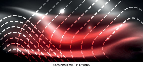 Glowing shiny neon squares abstract background, techno modern template, vector