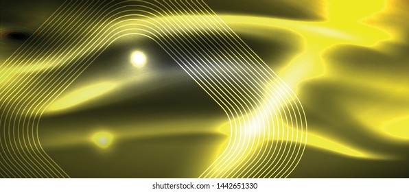 Glowing shiny neon squares abstract background, techno modern template, vector