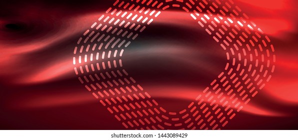 Glowing shiny neon squares abstract background, techno modern template, vector