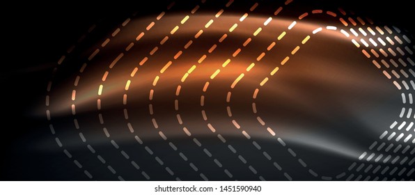 Glowing shiny neon squares abstract background, techno modern template, vector