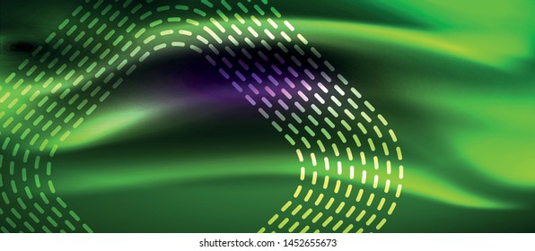 Glowing shiny neon squares abstract background, techno modern template, vector