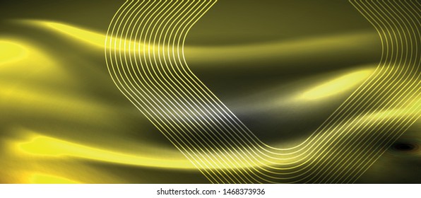 Glowing shiny neon squares abstract background, techno modern template, vector