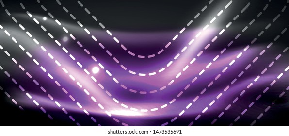 Glowing shiny neon squares abstract background, techno modern template, vector