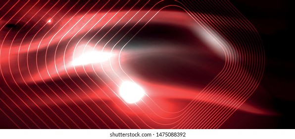 Glowing shiny neon squares abstract background, techno modern template, vector
