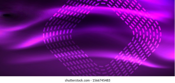 Glowing shiny neon squares abstract background, techno modern template, vector