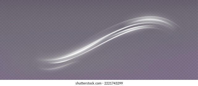 Glowing shiny, round, curved lines. Light effect. Swirl effect. Lines of light.