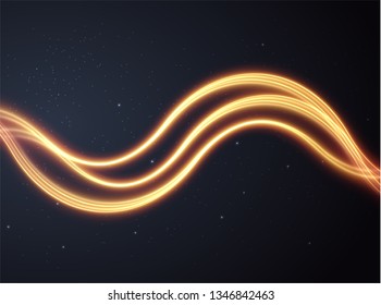Glowing shiny spiral lines effect vector background. EPS10. Abstract light speed motion effect. Shiny wavy trail. Light painting. Light trail. Vector eps10.