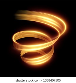 Glowing shiny spiral lines effect vector background. EPS10. Abstract light speed motion effect. Shiny wavy trail. Light painting. Light trail. Vector eps10.