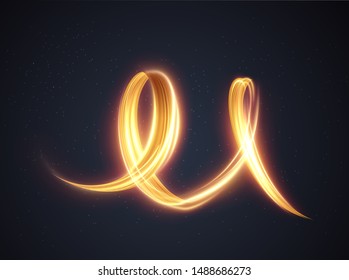 Glowing shiny spiral lines effect vector background. EPS10. Abstract light speed motion effect. Shiny wavy trail. Light painting. Light trail. Vector eps10.