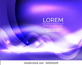 Glowing shiny wave background, vector energy concept illustration