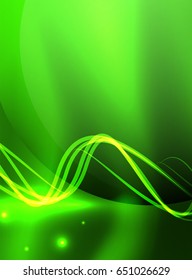 Glowing shiny wave background, vector energy concept illustration