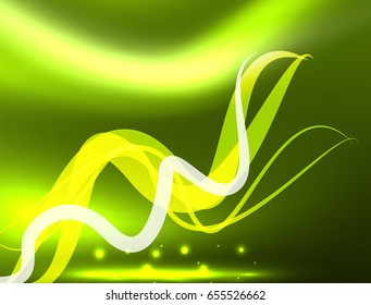 Glowing shiny wave background, vector energy concept illustration