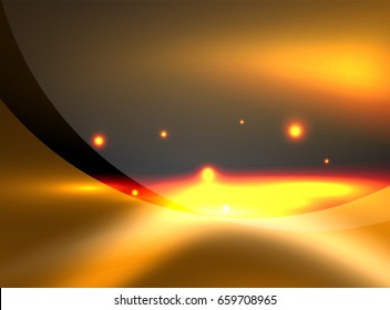 Glowing shiny wave background, vector energy concept illustration