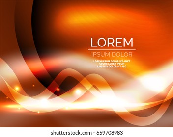 Glowing shiny wave background, vector energy concept illustration