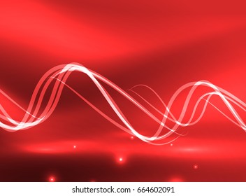 Glowing shiny wave background, vector energy concept illustration