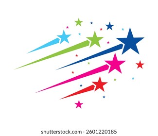 Glowing shooting stars, cosmic light streaks, vibrant meteor trails, celestial energy bursts, dreamy space art, twinkling nebula glow, galaxy inspired visuals, futuristic sky fantasy