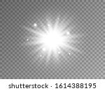 Glowing silver star on transparent background. White flash with magic glitter effect. Bright explosion with silver stardust. Luxury burst with sparkles. Vector illustration.