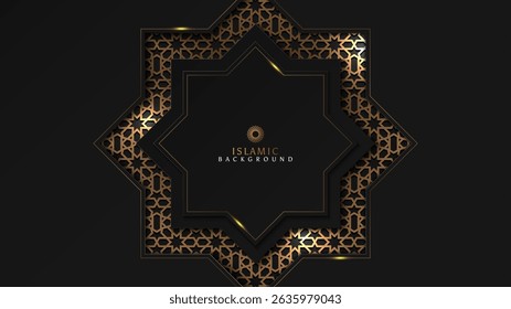 Glowing simple black Islamic background