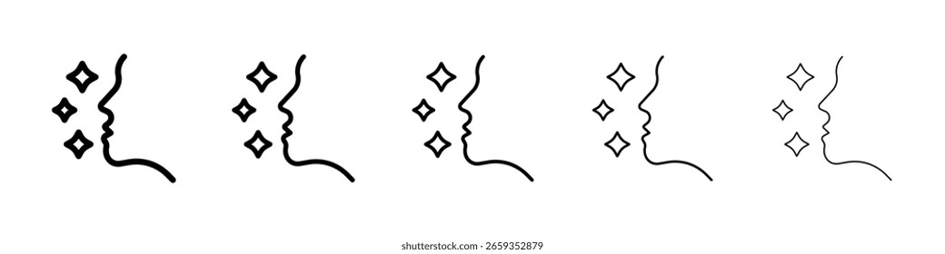 Glowing skin icon filled flat sign concept for web design.