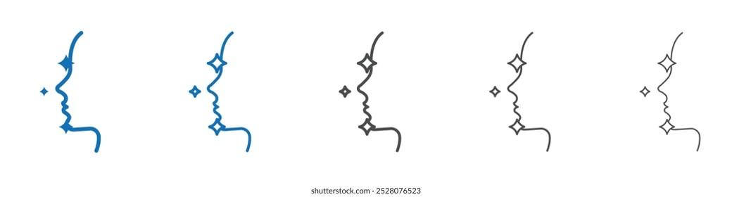 Icono de piel brillante Vector plano aislado en contorno
