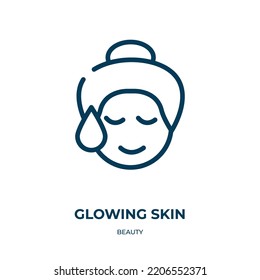 Glowing Skin Icon. Linear Vector Illustration From Beauty Collection. Outline Glowing Skin Icon Vector. Thin Line Symbol For Use On Web And Mobile Apps, Logo, Print Media.