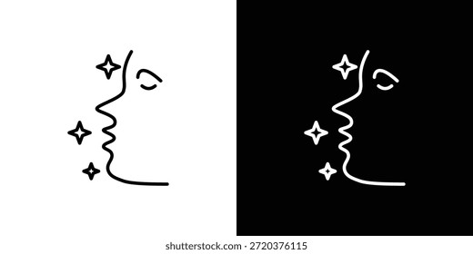 Glowing skin icon. Minimalist vector design. Editable stroke. EPS10