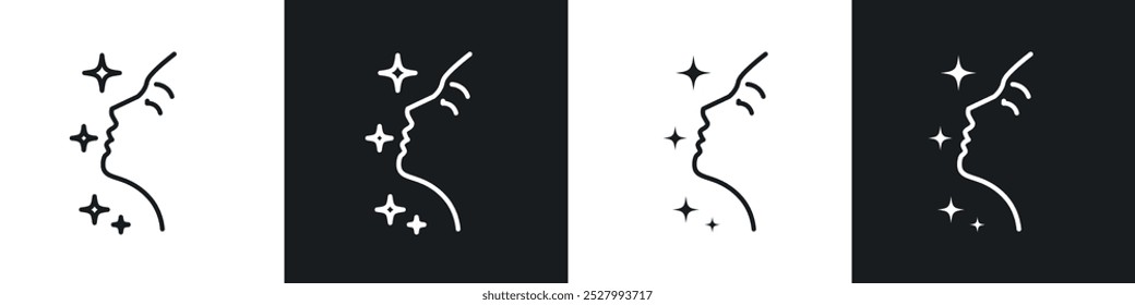 Conjunto de iconos de Vector de piel brillante con estilo relleno y delineado negro.