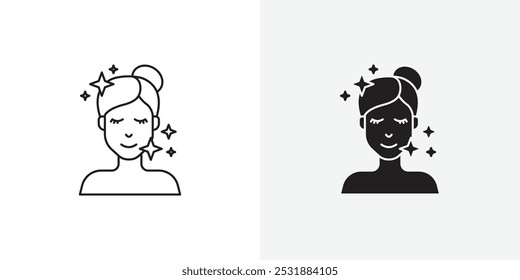 Conjunto de iconos de vector de piel brillante. Ilustrador de Vector de stock. EPS 10