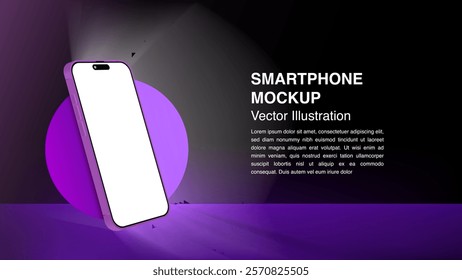 Glowing Smartphone Screen: Vector Design for Banners, Wallpapers, Promotions, and Luxury Vouchers.