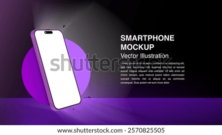 Glowing Smartphone Screen: Vector Design for Banners, Wallpapers, Promotions, and Luxury Vouchers.