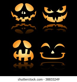 Glowing smiles and expression for halloween lantern