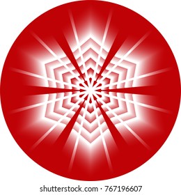 Glowing snowflake isolated on colored background. Vector illustration created using the Blend Tool.