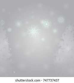 Glowing snowflakes on a neutral background. Vector illustration