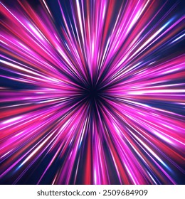 Glowing spark swirl trail tracing on dark blue background. Abstract light lines of movement and speed. Light line moving with speed.