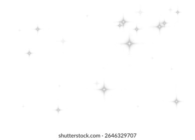 Glowing Sparkle Background PNG.Shiny Twinkling Stars with Glittering Light, Fantasy Illumination and Transparent Effect for Card Design or Festive Decorations