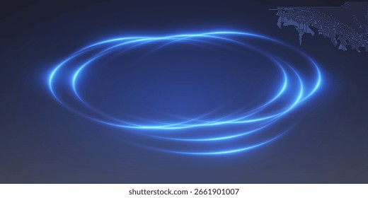 Glowing sparkling effect of circular lines.