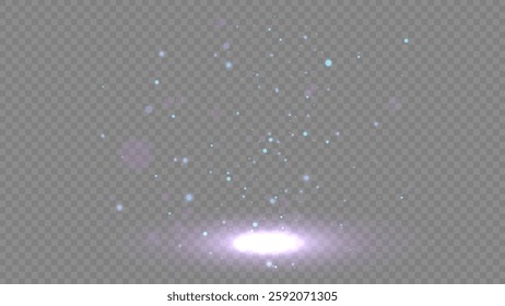 Glowing Sparkling Particles on transparent Background