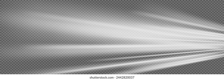 Glühende Geschwindigkeitslinien. Lichtstrahlender Effekt. Bewegung auf einem leichten Weg. Auf einem transparenten Hintergrund.