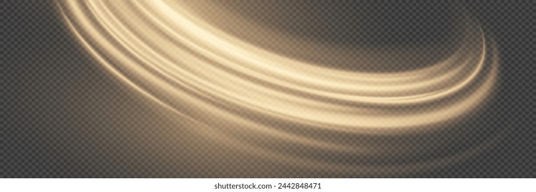 Líneas de velocidad brillantes. Efecto de luz brillante. Movimiento en un camino fácil. Sobre un fondo transparente.