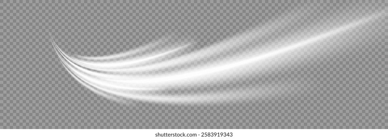 Glowing speed lines.Traces of white light with motion blur effect.Vector illustration.EPS 10.
