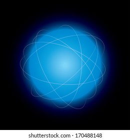 Glowing sphere vector illustration.