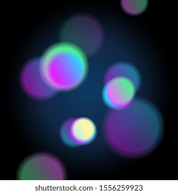 Glowing spheres. Science abstract background. Pattern. Vector artwork.  Print, poster, banner. Blue, black, pink, purple colors. Retrowave, synth wave, rave, vapor. Trendy retro 80s, 90s style.
